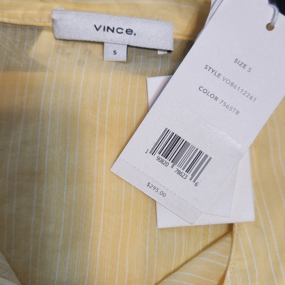 New Vince Fine Stripe Silk-blend Woven Shirt - Picture 9 of 9